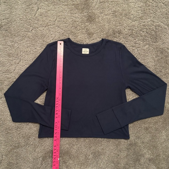 Ardene Size L/XL Blue Long Sleeve Crop Top With Thumb Holes - Picture 4 of 8